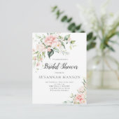 Roze Roses Eucalyptus groen Vrijgezellenfeest Briefkaart (Staand voorkant)