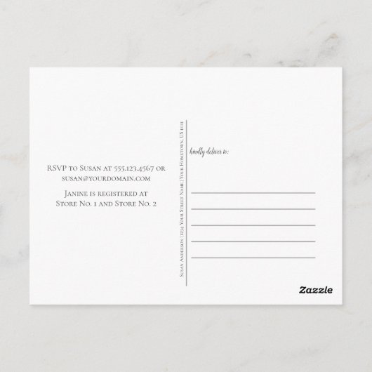 Roze Roses Eucalyptus groen Vrijgezellenfeest Briefkaart (Achterkant)