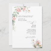 Roze Roses Eucalyptus Weddenschap Kaart (Voorkant)