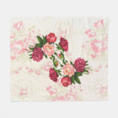 Roze Roses Fleece Blanket Deken (Voorkant (Horizontaal))