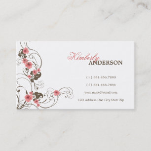 Roze Roses Fleur Elegant Aangepaste Kaart Visitekaartje