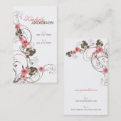 Roze Roses Fleur Elegant Natuur Floral Flowers Visitekaartje (Voorkant / Achterkant)