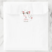Roze Roses Fleur Floral Elegant Wedding Sticker (Tas)