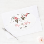 Roze Roses Fleur Floral Elegant Wedding Sticker (Envelop)
