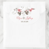Roze Roses Fleur Floral Elegant Wedding Sticker (Tas)