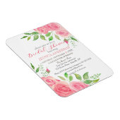 Roze Roses Floral Bridal Shower Magneet (Rechterzijde)