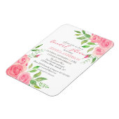 Roze Roses Floral Bridal Shower Magneet (Linkerzijde)