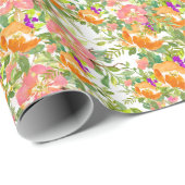 Roze Roses Floral Cadeaupapier (Rol Hoek)