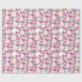Roze Roses Floral Cadeaupapier (Vlak)