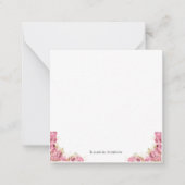 Roze Roses Floral Elegant gepersonaliseerd Notitiekaartje (Voorkant)