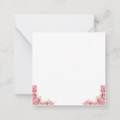 Roze Roses Floral Elegant gepersonaliseerd Notitiekaartje (Achterkant)