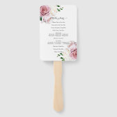 Roze Roses Floral Greenery Minimal Modern Wedding Handwaaier (Achterkant)