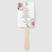 Roze Roses Floral Greenery Minimal Modern Wedding Handwaaier (Voorkant)