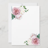 Roze Roses Floral Greenery Minimal Modern Wedding Kaart (Achterkant)
