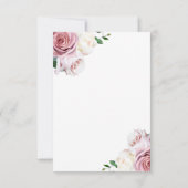Roze Roses Floral Greenery Modern Wedding RSVP Kaart (Achterkant)
