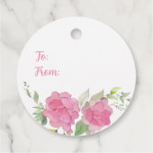 Roze Roses Floral Happy Moederdag Bedankjes Labels (Achterkant)