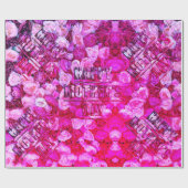 Roze Roses Floral Happy Moederdag Cadeaupapier (Vlak)