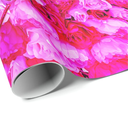 Roze Roses Floral Happy Moederdag Cadeaupapier (Rol Hoek)