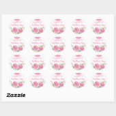 Roze Roses Floral Happy Moederdag Ronde Sticker (Vel)