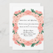 Roze Roses Floral Kaart (Voorkant / Achterkant)