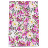 Roze Roses Floral Medium Cadeauzakje (Voorkant)