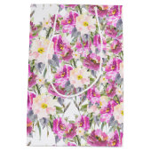 Roze Roses Floral Medium Cadeauzakje (Achterkant)