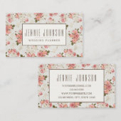 Roze Roses  Floral Pattern Visitekaartje (Voorkant / Achterkant)