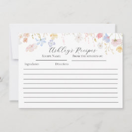 Roze Roses Floral Recipe cards