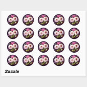 Roze Roses Floral Ronde Sticker (Vel)