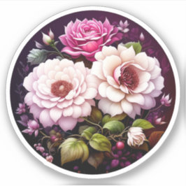 Roze Roses Floral Sticker