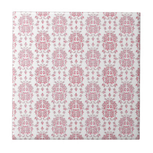 Roze Roses Floral Style Damask Patroon Tegeltje