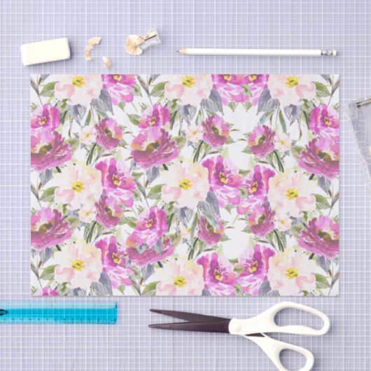 Roze Roses Floral Tissuepapier (Craft)