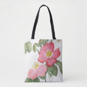 Roze Roses Flowers Pierre Joseph Redoute Canvas ta Tote Bag (Voorkant)