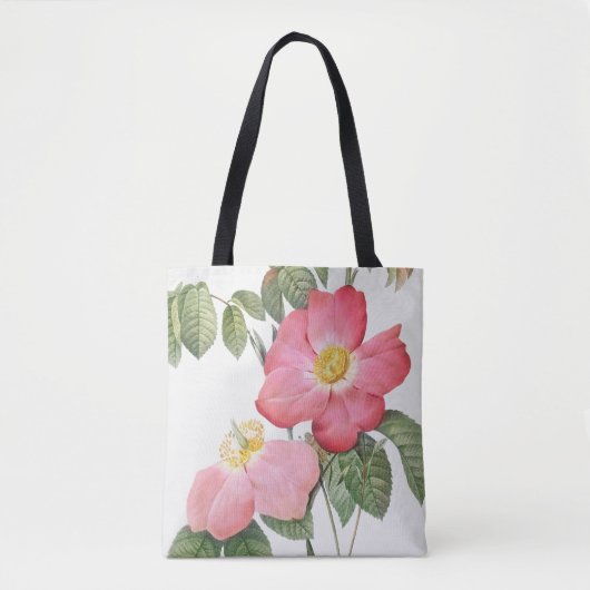 Roze Roses Flowers Pierre Joseph Redoute Canvas ta Tote Bag (Voorkant)