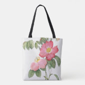 Roze Roses Flowers Pierre Joseph Redoute Canvas ta Tote Bag (Achterkant)