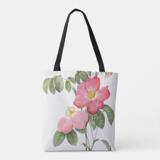 Roze Roses Flowers Pierre Joseph Redoute Canvas ta Tote Bag (Achterkant)