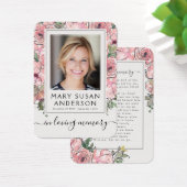 Roze Roses Foto Funeral Memorial Poem Kaart (Bureau)