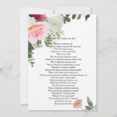 Roze Roses Funeral Announcement/Uitnodiging Kaart (Achterkant)