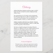 Roze Roses Funeral Memorial Card | 5,5 x 8,5 inch (Achterkant)