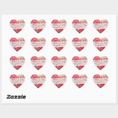 Roze Roses Gepersonaliseerd huwelijk Hart Sticker (Vel)