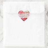 Roze Roses Gepersonaliseerd huwelijk Hart Sticker (Tas)
