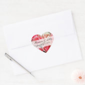 Roze Roses Gepersonaliseerd huwelijk Hart Sticker (Envelop)