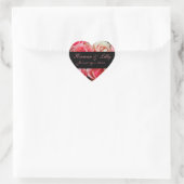Roze Roses Gepersonaliseerd huwelijk Hart Sticker (Tas)