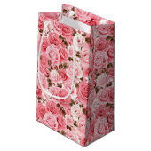 Roze Roses Gift Bag Klein Cadeauzakje (Achterkant Gekanteld)