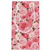 Roze Roses Gift Bag Klein Cadeauzakje (Voorkant)