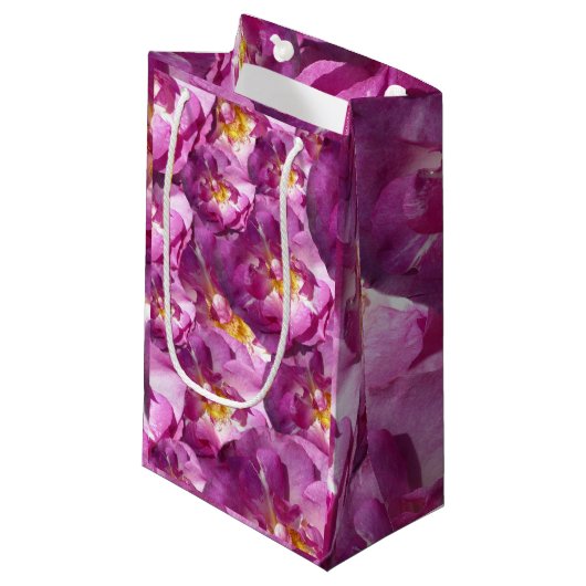 Roze Roses Gift Bag Klein Cadeauzakje (Voorkant Gekanteld)