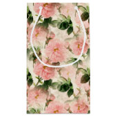 Roze Roses Gift Bag Klein Cadeauzakje (Achterkant)