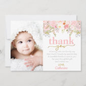 Roze Roses Girl Birthday Foto bedankt (Voorkant)