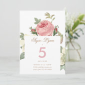  roze Roses Girl Birthday Kaart (Staand voorkant)