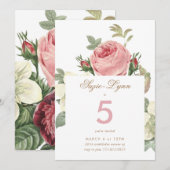  roze Roses Girl Birthday Kaart (Voorkant / Achterkant)